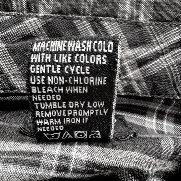 Dickies Long Sleeve Button Up Shirt Men's Size Medium Black Plaid Vintage Y2k - Picture 11 of 12